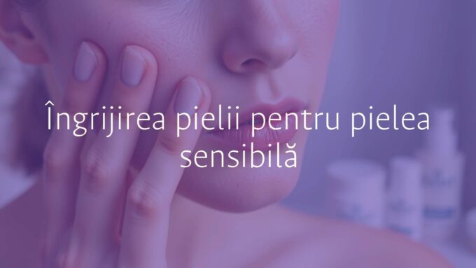 Close-up of a woman touching her sensitive skin, mild redness and irritation, natural lighting, gentle skincare products in the background, soft and soothing color palette, realistic.