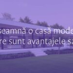 A modern house with clean lines, open spaces, large windows allowing natural light, surrounded by greenery, minimalist interior with smart technology elements, peaceful and stylish atmosphere, realistic.