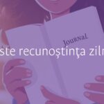 A person holding a journal with a grateful heart symbol, warm sunlight, serene background, illustrative style.