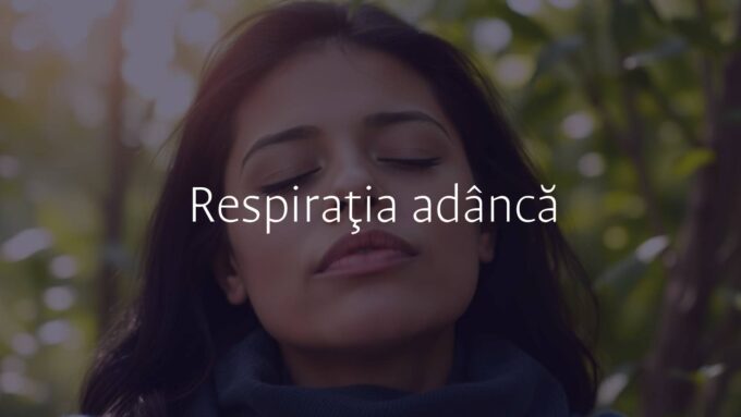 Tranquil scene of a person practicing deep breathing, serene expression, soft natural lighting, peaceful environment, realistic.