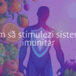 A healthy immune system concept, glowing shield protecting a human body, surrounded by fresh fruits, vegetables, and sunlight, vibrant colors, illustrative style.